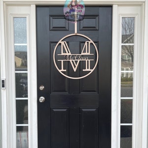 Personalized Monogram Name Door Sign-Elegant Custom Decor Handcrafted Monogram Name Door Sign- Stylish Personalized Decor Custom Engraved