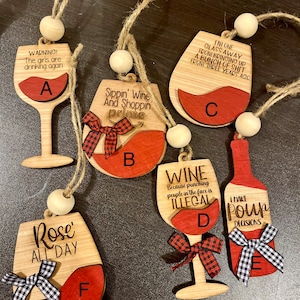 Hilarious Christmas Wine Ornaments - 6 Fun Designs to Celebrate the Holidays - Perfect Gift for Wine Lovers