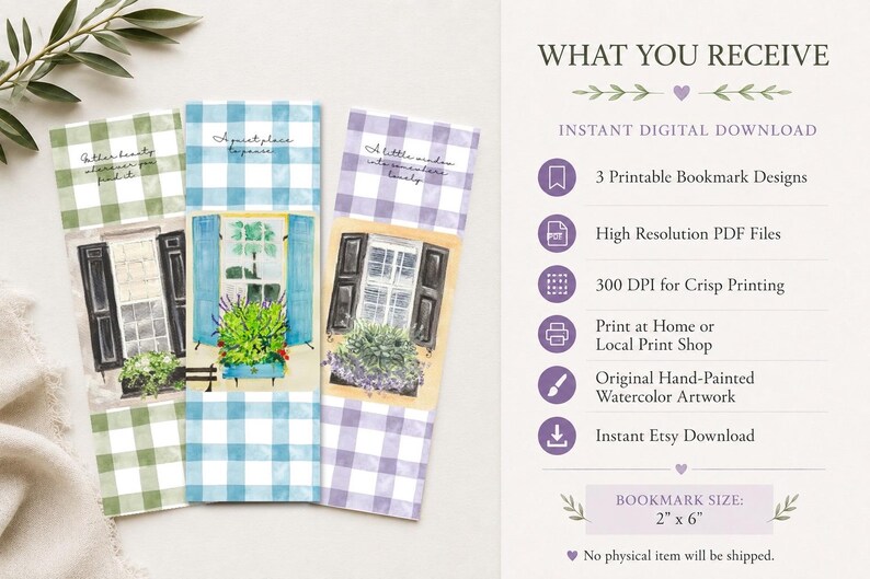 Charleston Watercolor Bookmark Set | Coastal Cottage Window Scenes ...