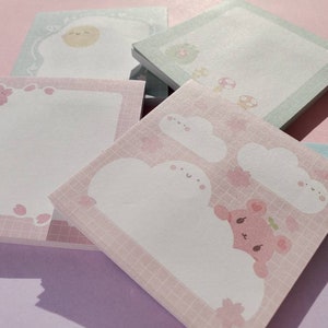 Cute Muted Pastel Aesthetic Sticky Notes 50 Sheet Sticky - Etsy UK