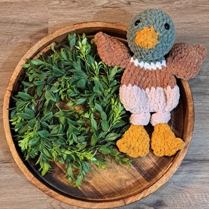Mallard Knotted Lovey, Duck Knotted Lovey, Crochet Duck, Mallard Snuggler, Mallard Baby, New Baby Gift,Baby Shower Gift, Plush Mallard Lovey