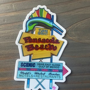 Pensacola Beach Sign Sticker or Magnet