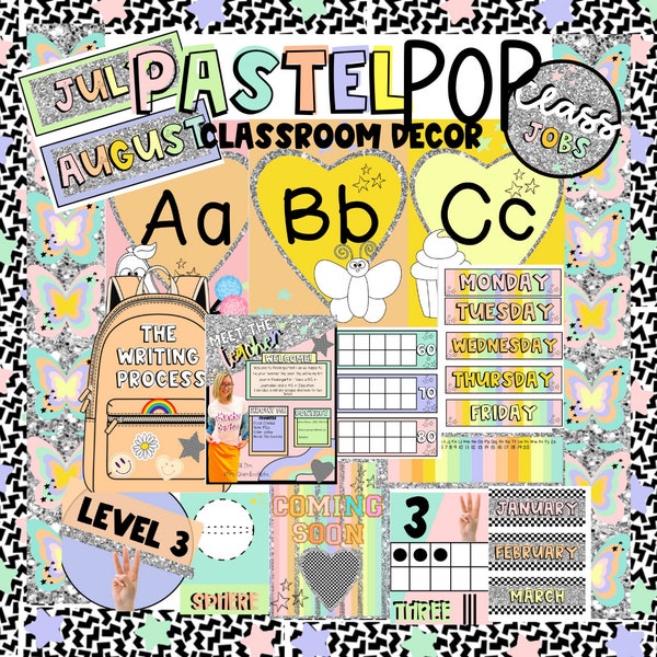 POP PASTEL | Décor de salle de classe rétro inspiré de Barbie
