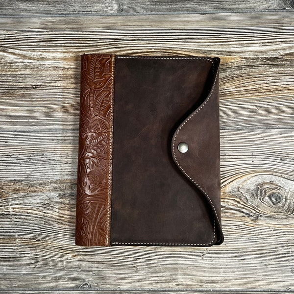 Custom Crazy Horse Dark Brown Leather BIBLE Cover PERSONALIZED, Leather Journal Covers, Leather Planner Covers, Handmade in USA