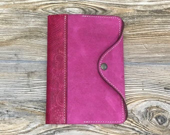 Custom Pink Leather BIBLE Cover PERSONALIZED, Leather Journal Covers, Leather Planner Covers, Handmade in USA