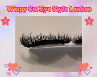 Wispy Cat eye Lashes | Makeup | Beauty personalized accessories | Mega Volume custom lashes