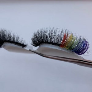 Rainbow Eyelashes | Pride Month Accessory |Colorful Lashes | Makeup Accessories | Makeup | Personalized Accessories