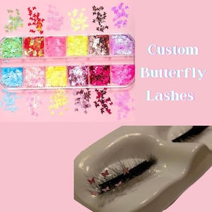 Butterfly iridescent Lashes | Makeup | Personalized Accessories | Custom | Colorful Lash | Glitter | Volume Lashes