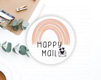 Thank You Stickers | Happy Mail | Packaging Stickers | Business Stickers | Mail Labels | Stickers | PNG File | Print and Cut | Cricut |