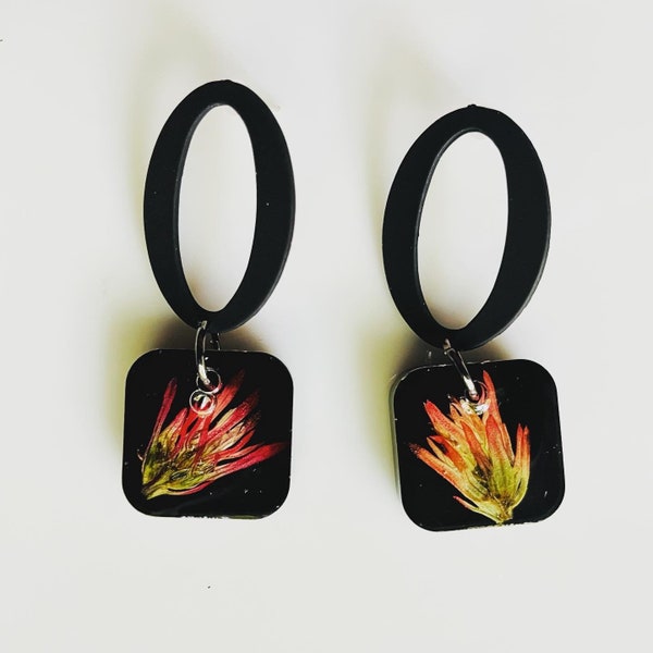 Wild paintbrush post earrings