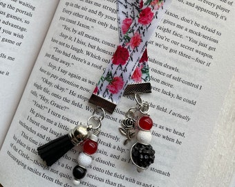 Flower Bookmark, Roses Bookmark, Handmade Bookmark