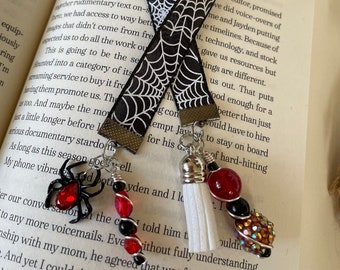 Spider Web Bookmark,Handmade Bookmark,Halloween Bookmark