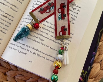 Red Truck Bookmark, Christmas Bookmark, Christmas Tree Bookmark