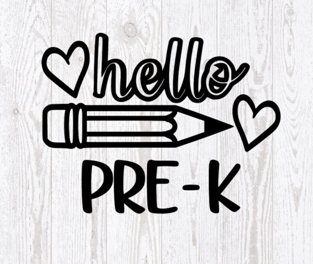 Hello Pre K Svg,back to School Svg,school Svg,pre K Svg,hearts Svg