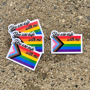 You Are Safe With Me Pride Flag | Laptop Sticker Decal
