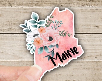 Maine Vinyl Sticker, State Decal Matte Sticker, State of Maine Sticker, Waterproof