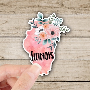 Illinois Vinyl Sticker, Staat Decal Matte Sticker, Staat Illinois Sticker, Waterdicht