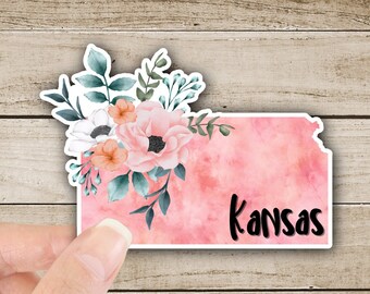 Kansas Vinyl Aufkleber, Zustand Aufkleber Matte Aufkleber, Zustand von Kansas Aufkleber, wasserdicht