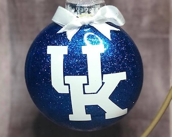 Silver Finish Kentucky Wildcats Snowflake Christmas Ornament 