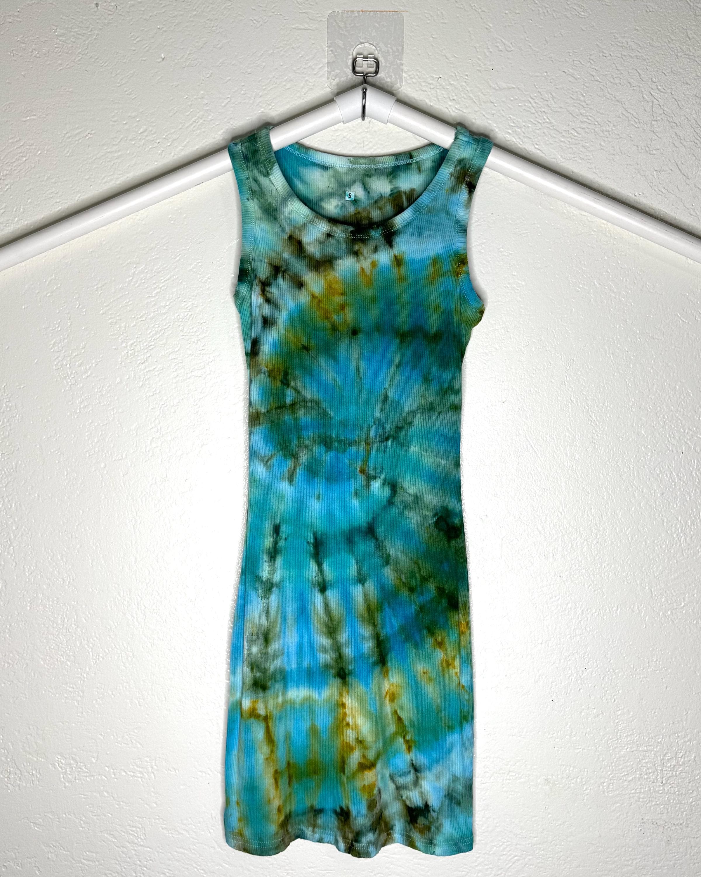 blue tie dye bodycon dress Tie-Dye Bodycon Mini Dress