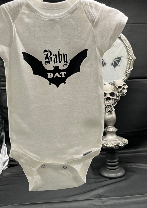 Body Bébé Gerber Motif Baby Bat (chauve-souris) - Taille Newborn à 9 Mois - Gothique Blanc