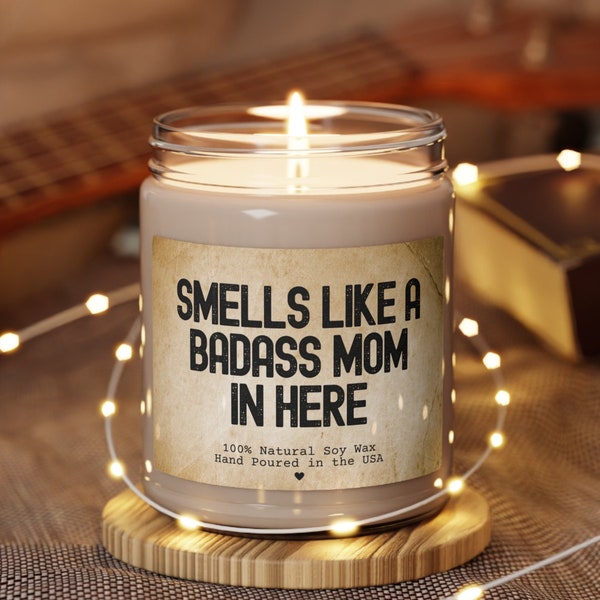 Funny gift for mom, badass mom gifts, funny mom candle, gift for mom from daughter son, mom birthday Christmas gift mothers day gift idea