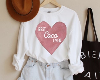 Best Coco Ever Sweatshirt, Coco Sweatshirt, Coco Sweater, Gift ideas for Grandma, Best Coco Sweatshirt, Mothers Day Gifts, Pregnancy Reveal
