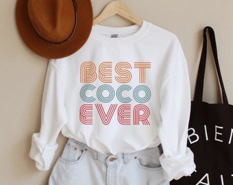 Best Coco Ever Sweatshirt, Coco Sweatshirt, Coco Sweater, Gift ideas for Grandma, Best Coco Sweatshirt, Mothers Day Gifts, Pregnancy Reveal
