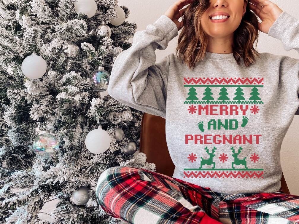 Christmas Pregnancy Announcement Shirt Ugly Christmas Sweater - Etsy
