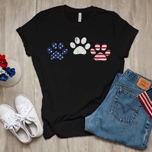 Dog Lover 4th of July Shirt, Dog Mom, Dog Dad Fourth of July America Patriotic, Independence Day, Dog red white and blue flag