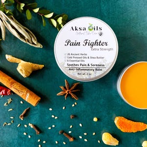 Natural Comfort Balm – Warming Herbal Blend for Tension and Soothing Discomfort, Ayuverdic blend of Turmeric, Ginger, Frankincense