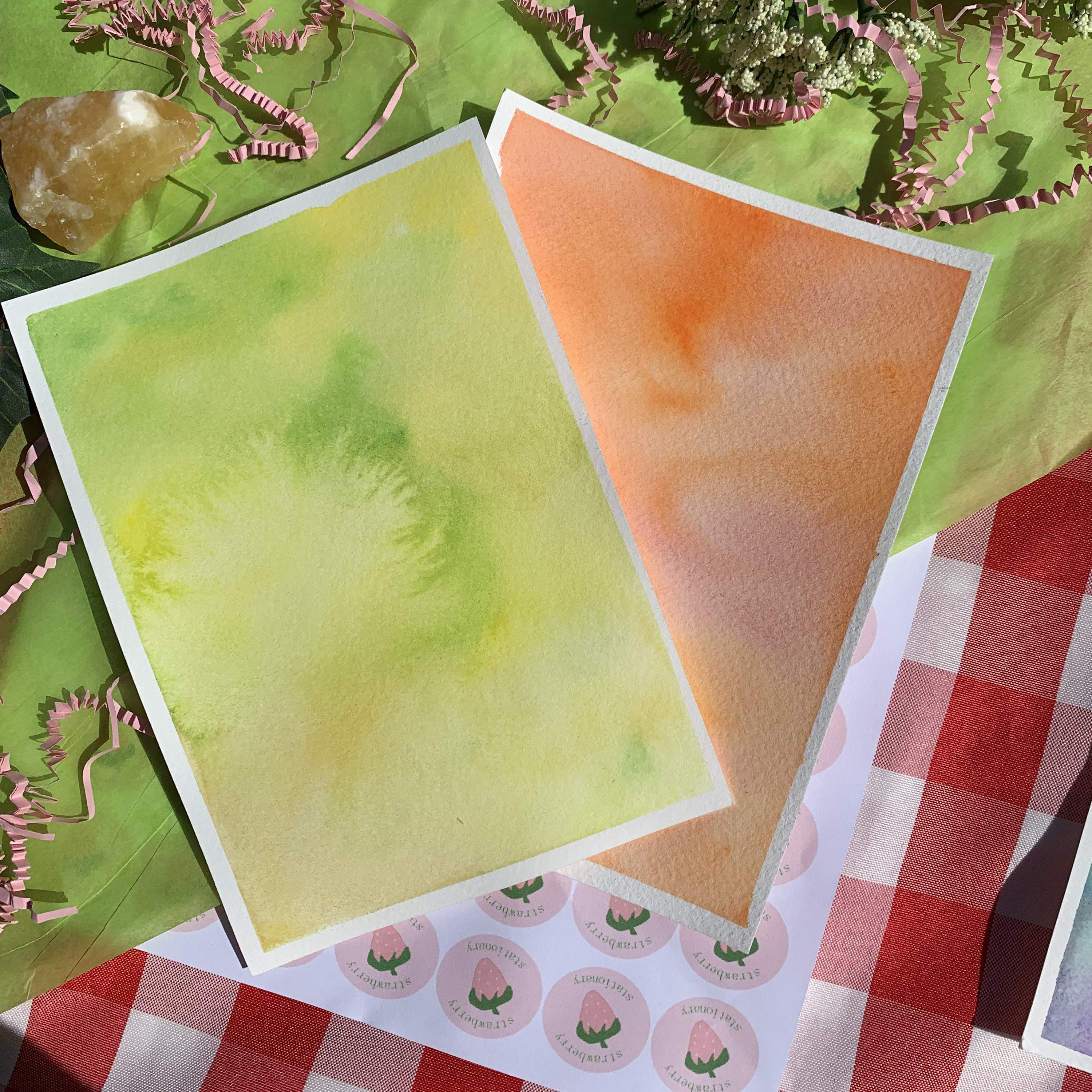 Watercolor painted stationary background paper Etsy