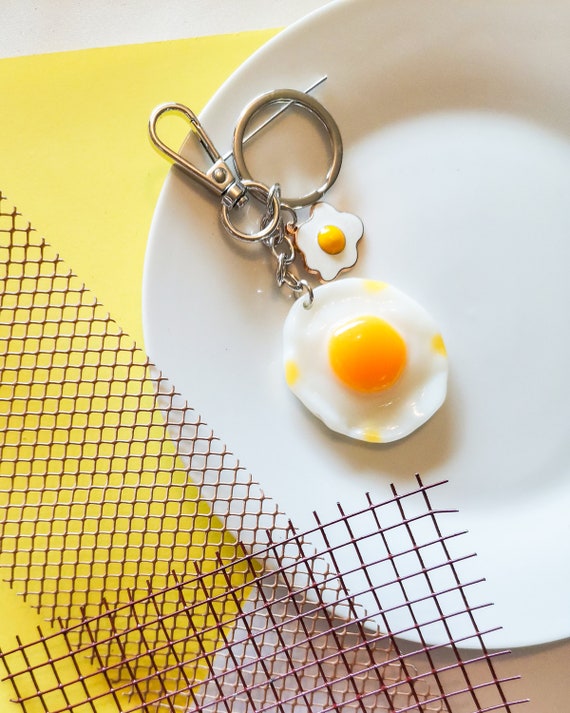 Sunny Side up Fried Egg Key Hanging Adorable Food Bag Chain 