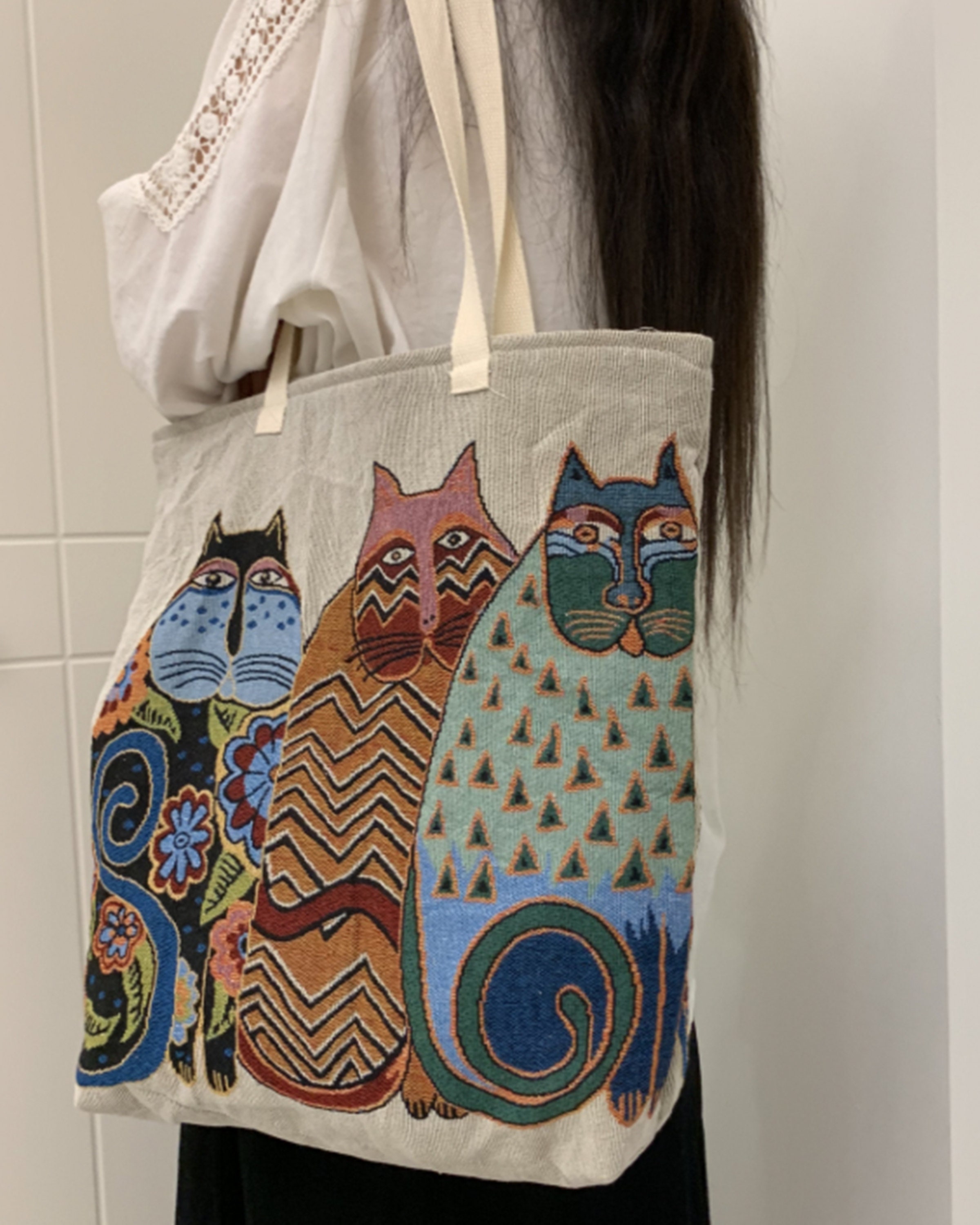 Cats Handmade Tapestry Bag – Akasia