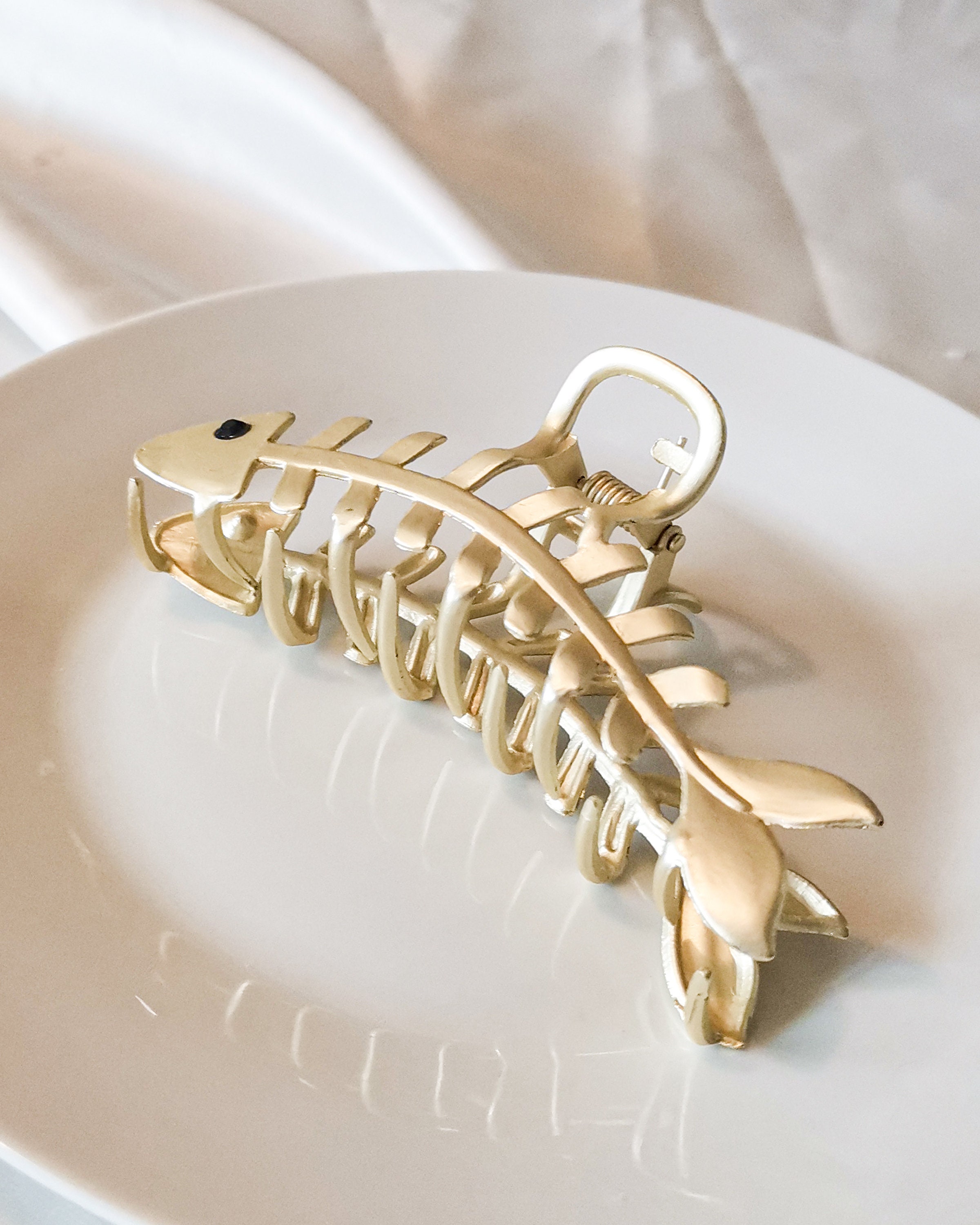Metal Wired Hair Claw Fish Bone Hair Clip Hair Accessories Etsy