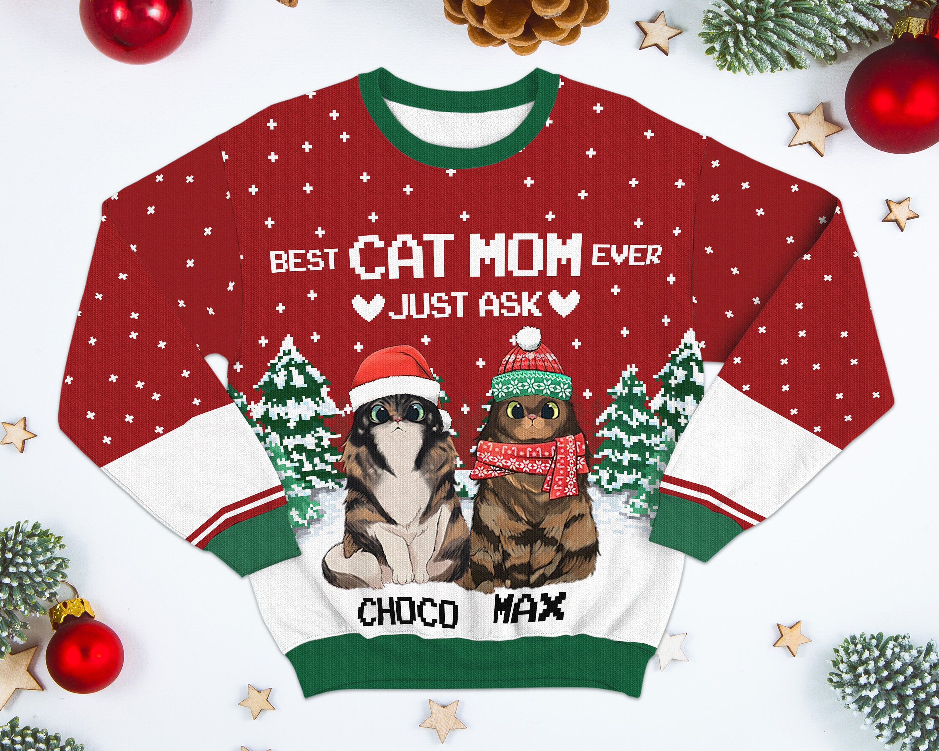 cat holiday sweatshirt