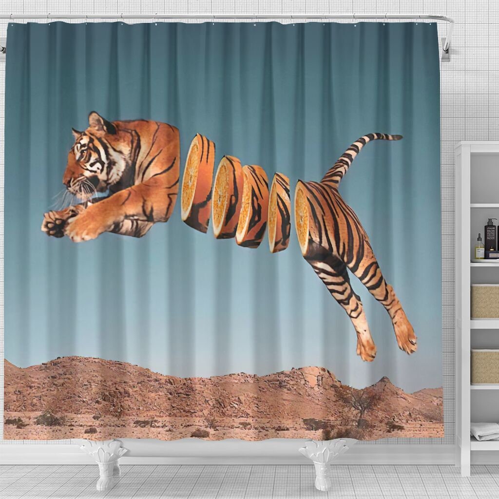 Tiger Curtain Personalized Shower Curtain Bathroom Decor Etsy