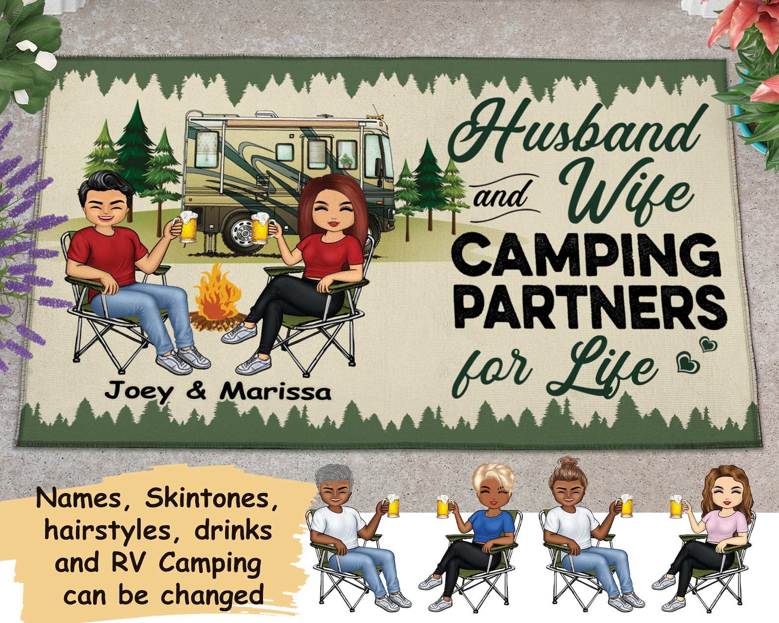 Camping Partners for Life Husband and Wife Personalized Etsy