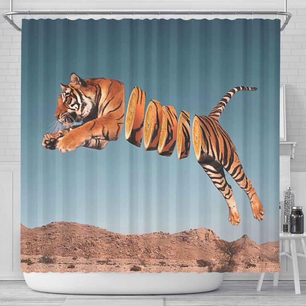 Tiger Curtain Personalized Shower Curtain Bathroom Decor Etsy