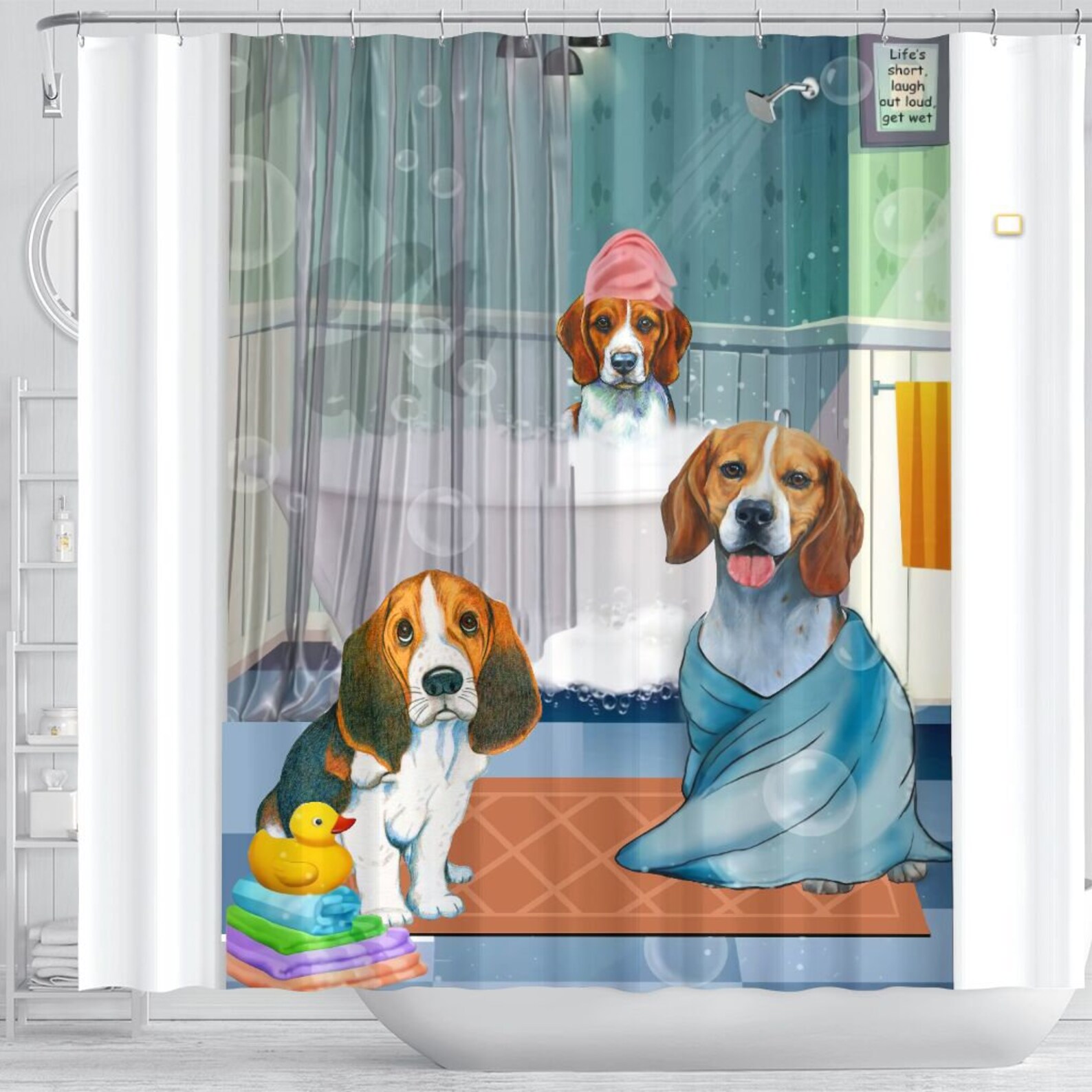 Beagle Funny Shower Curtain Personalized Shower Curtain Etsy UK
