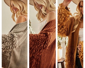 long fringe cardigan