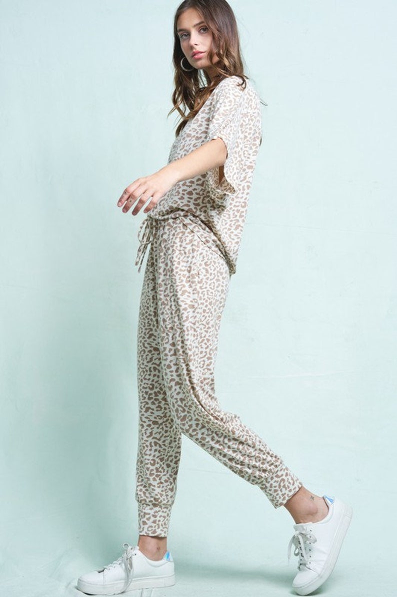 leopard jogger pajamas