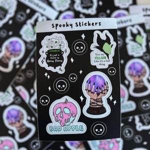 Halloween sticker sheet | Spooky stickers |Kawaii planner stickers| Cute for laptop and water bottle | Bullet Journal notebook