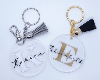 Llavero personalizado, llavero de acrílico, llavero personalizado, llavero con nombre, regalo personalizado, llavero con inicial, regalos de novia, regalos de dama de honor