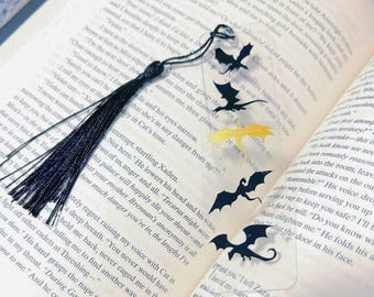 Viertes Flügel inspiriertes Lesezeichen | Acryl Lesezeichen | Drachen Lesezeichen | Bücherwurm Geschenke | Buch Zubehör | Fantasievolle Lesezeichen