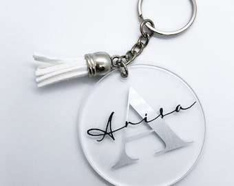 Personalized keychain ,  key ring , car keychain , Acrylic keychain, name keychain, keychains for women, tassel keychain, Bridesmaid gifts