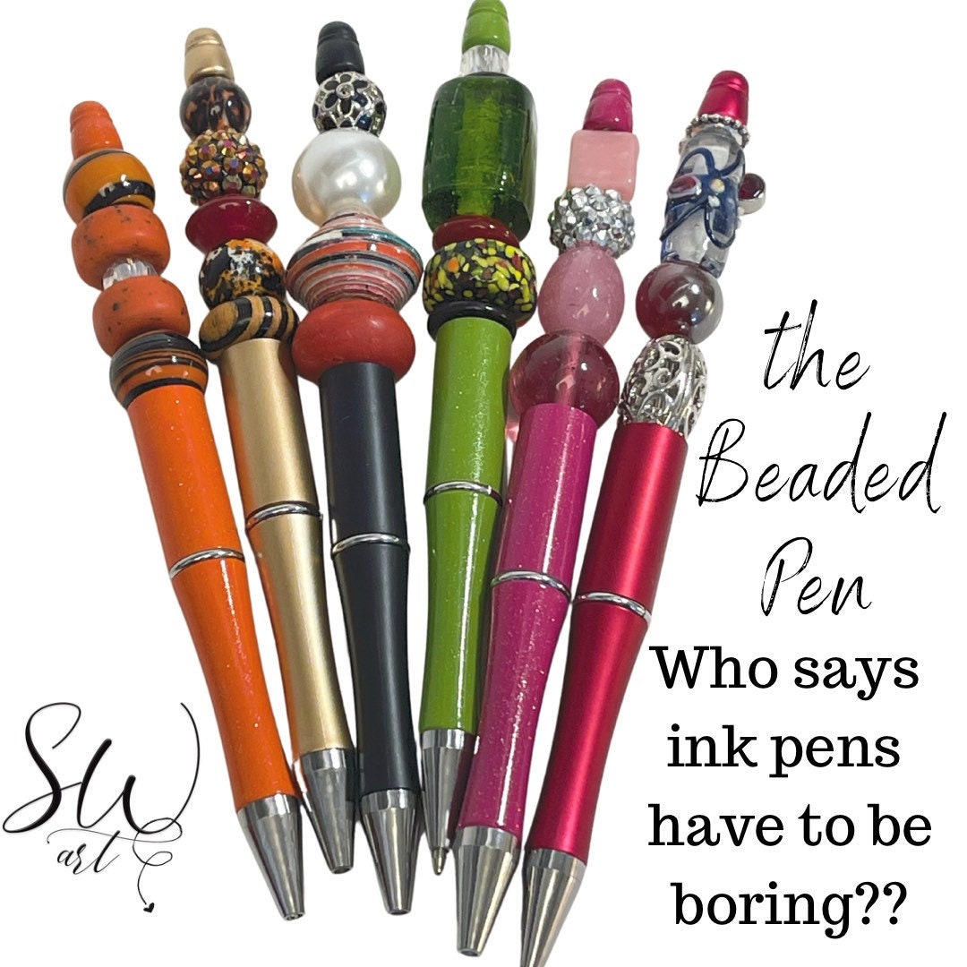 Writing Pen Dog Artisan Beaded Silicone Gift Custom Handcrafted Office