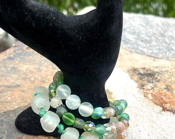 Mixed Green Stack bracelet set