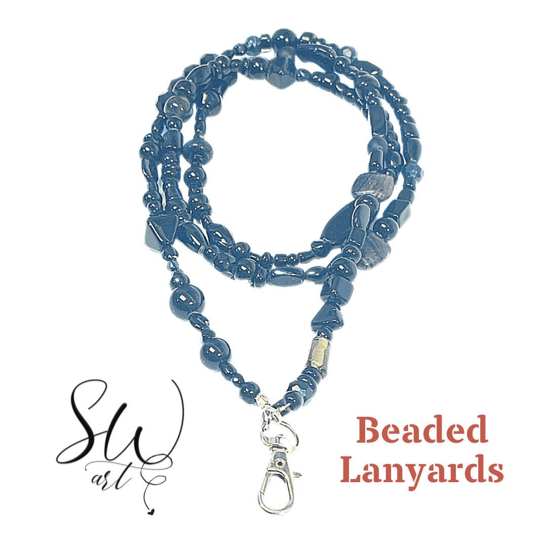 Beaded Lanyards, Beaded Badge Holder, Fancy Lanyards, Bling Lanyards, Colorful Lanyards, Pearl