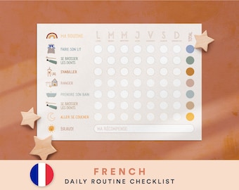 French Daily Routine Checklist, French Routine Checklist, Daily Rhythm Cards, Chore Chart, Printable Routine Chart, Daily Routine for kids